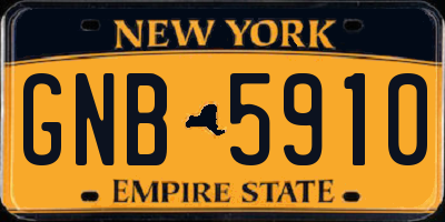 NY license plate GNB5910