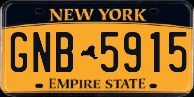 NY license plate GNB5915