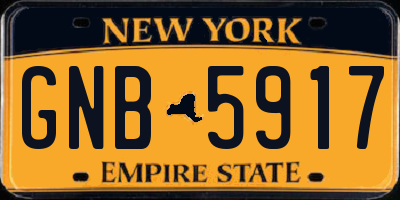 NY license plate GNB5917
