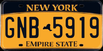 NY license plate GNB5919