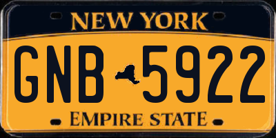 NY license plate GNB5922