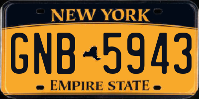 NY license plate GNB5943