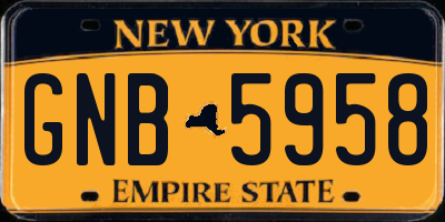 NY license plate GNB5958