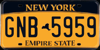 NY license plate GNB5959