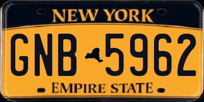 NY license plate GNB5962