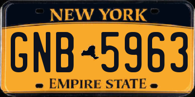NY license plate GNB5963