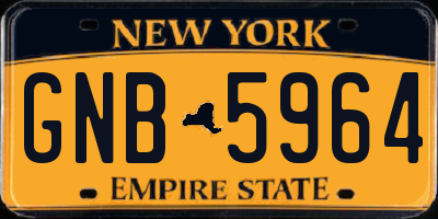 NY license plate GNB5964