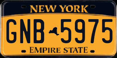 NY license plate GNB5975