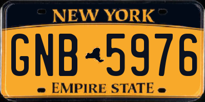 NY license plate GNB5976