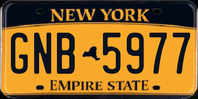 NY license plate GNB5977