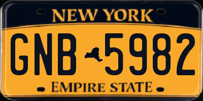 NY license plate GNB5982
