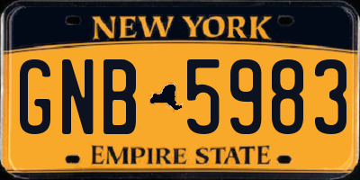 NY license plate GNB5983