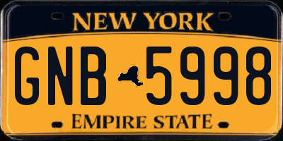 NY license plate GNB5998