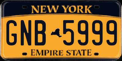 NY license plate GNB5999