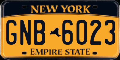 NY license plate GNB6023