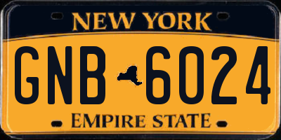 NY license plate GNB6024