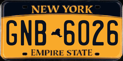 NY license plate GNB6026