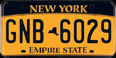 NY license plate GNB6029