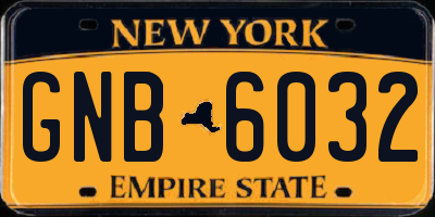 NY license plate GNB6032