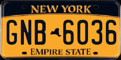 NY license plate GNB6036