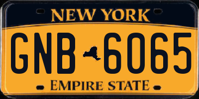 NY license plate GNB6065