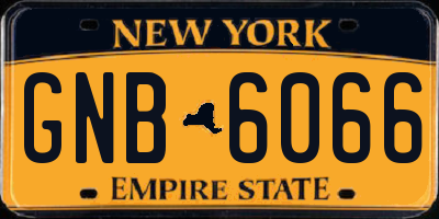 NY license plate GNB6066