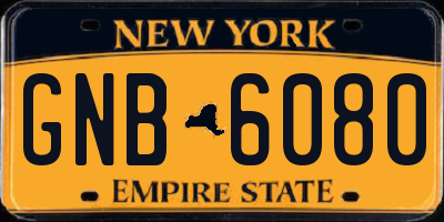 NY license plate GNB6080