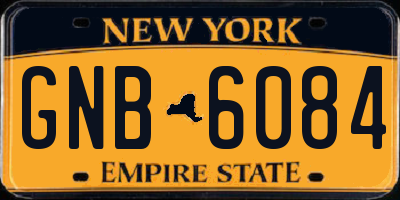 NY license plate GNB6084