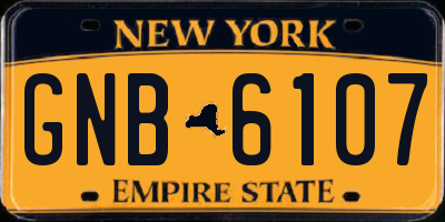 NY license plate GNB6107