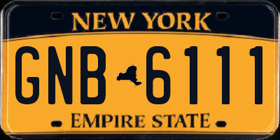 NY license plate GNB6111