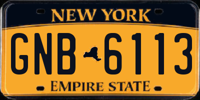 NY license plate GNB6113