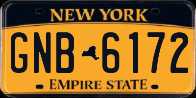 NY license plate GNB6172