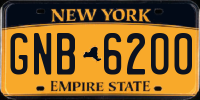NY license plate GNB6200