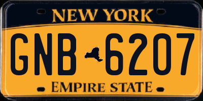 NY license plate GNB6207