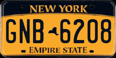 NY license plate GNB6208