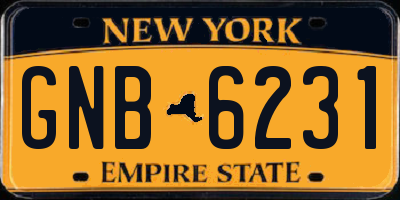 NY license plate GNB6231