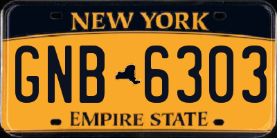 NY license plate GNB6303