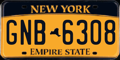 NY license plate GNB6308