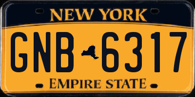 NY license plate GNB6317