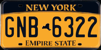 NY license plate GNB6322