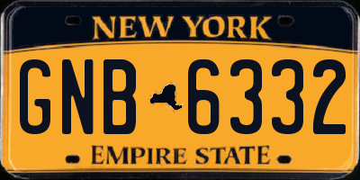 NY license plate GNB6332