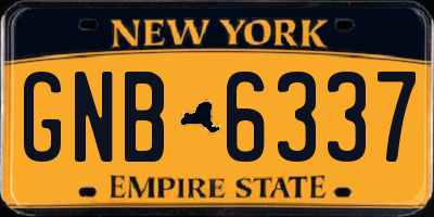NY license plate GNB6337