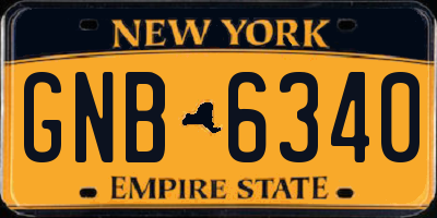 NY license plate GNB6340