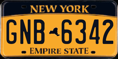 NY license plate GNB6342