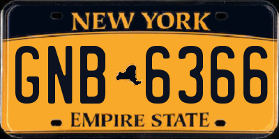 NY license plate GNB6366
