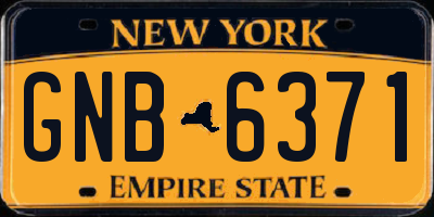 NY license plate GNB6371