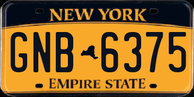 NY license plate GNB6375