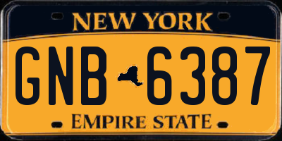 NY license plate GNB6387