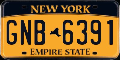 NY license plate GNB6391
