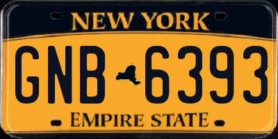 NY license plate GNB6393